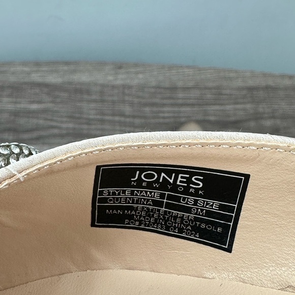 JONES NEW YORK satin pointed toe jeweled bow sling back bridal preppy shoe NWT 9 - Picture 9 of 10
